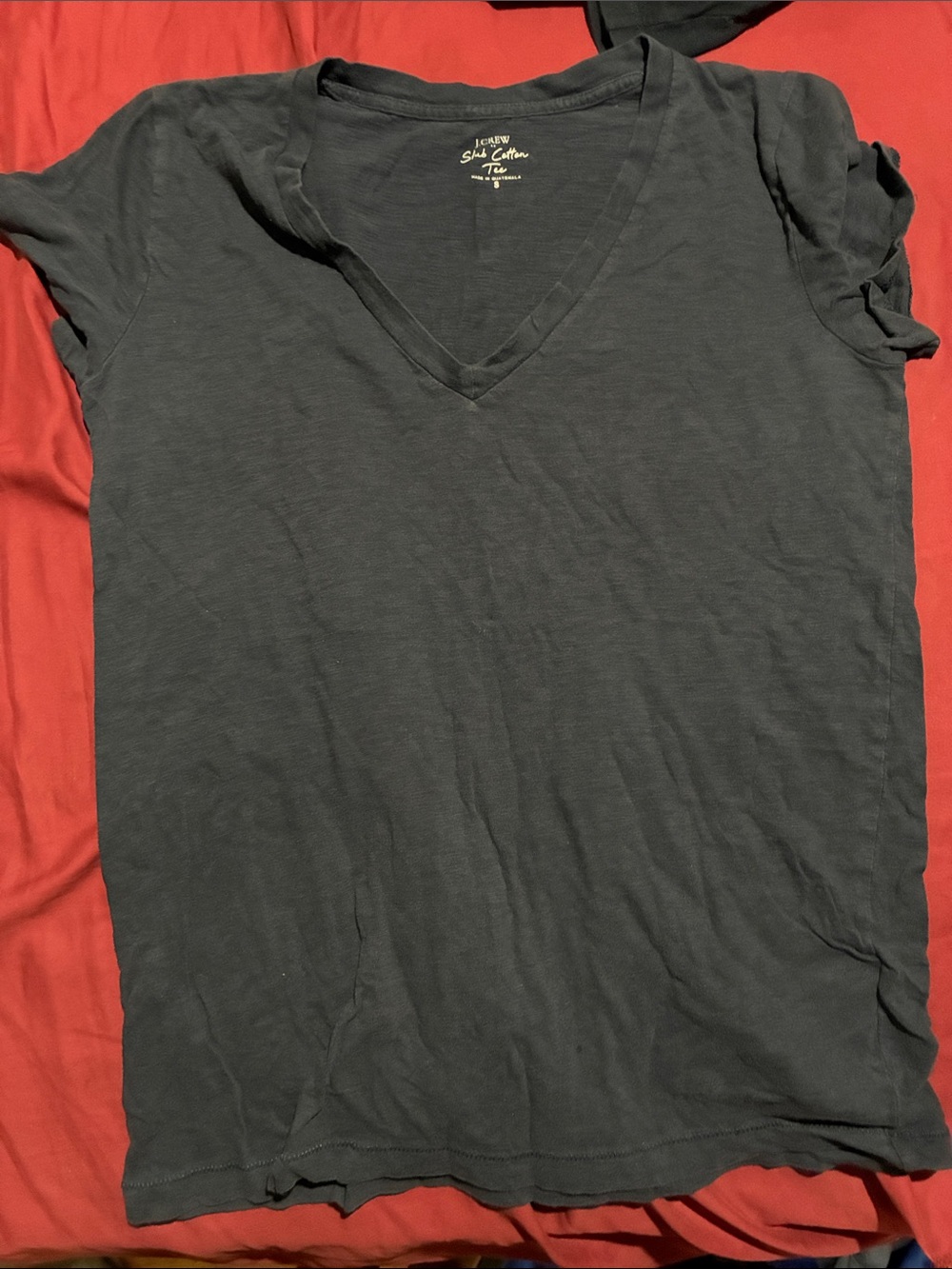 J. Crew Slate Gray V-Neck Soft Cotton Tee